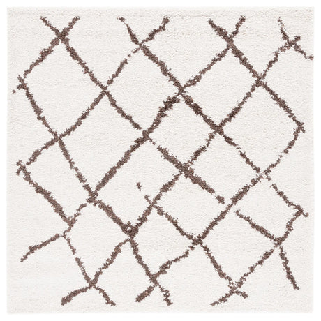 Safavieh Berber Shag 5'-1" x 5'-1" Rug in Creme / Brown