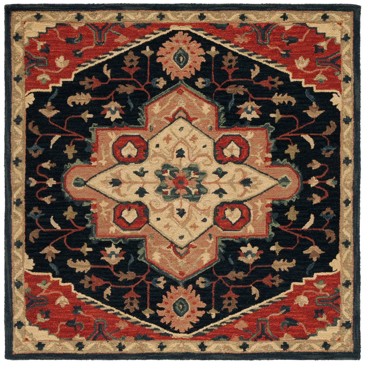 Safavieh Heritage 6'-0" x 6'-0" Rug in Navy / Red