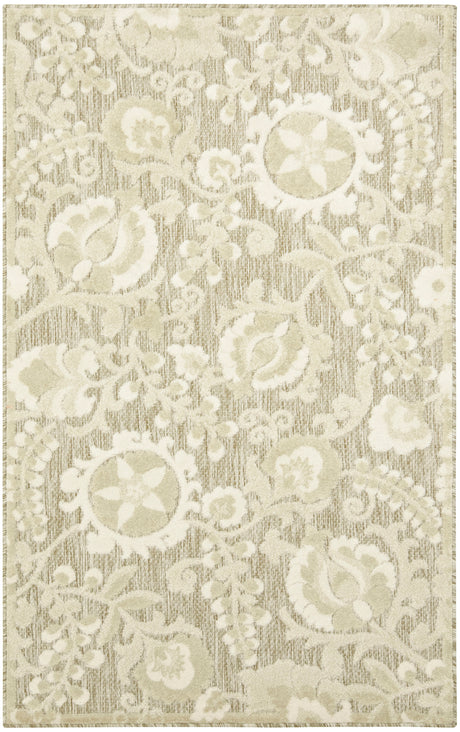 Nourison Aloha ALH17 Machine Made Ivory, Sage Rug