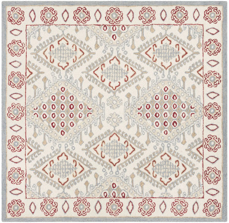 Safavieh Micro-Loop 5'-0" x 5'-0" Rug in Ivory / Red