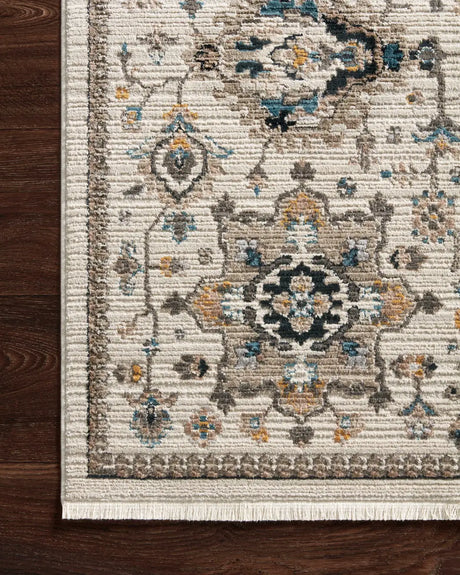 Loloi Leigh Lei-02 Ivory/Taupe Rugs - corner on wood