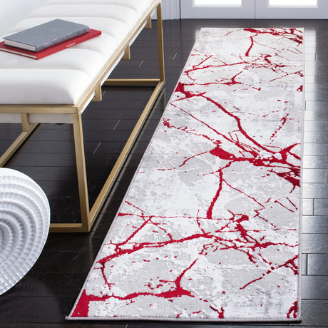 Safavieh Amelia 2'-0" x 8'-0" Rug in Grey / Red
