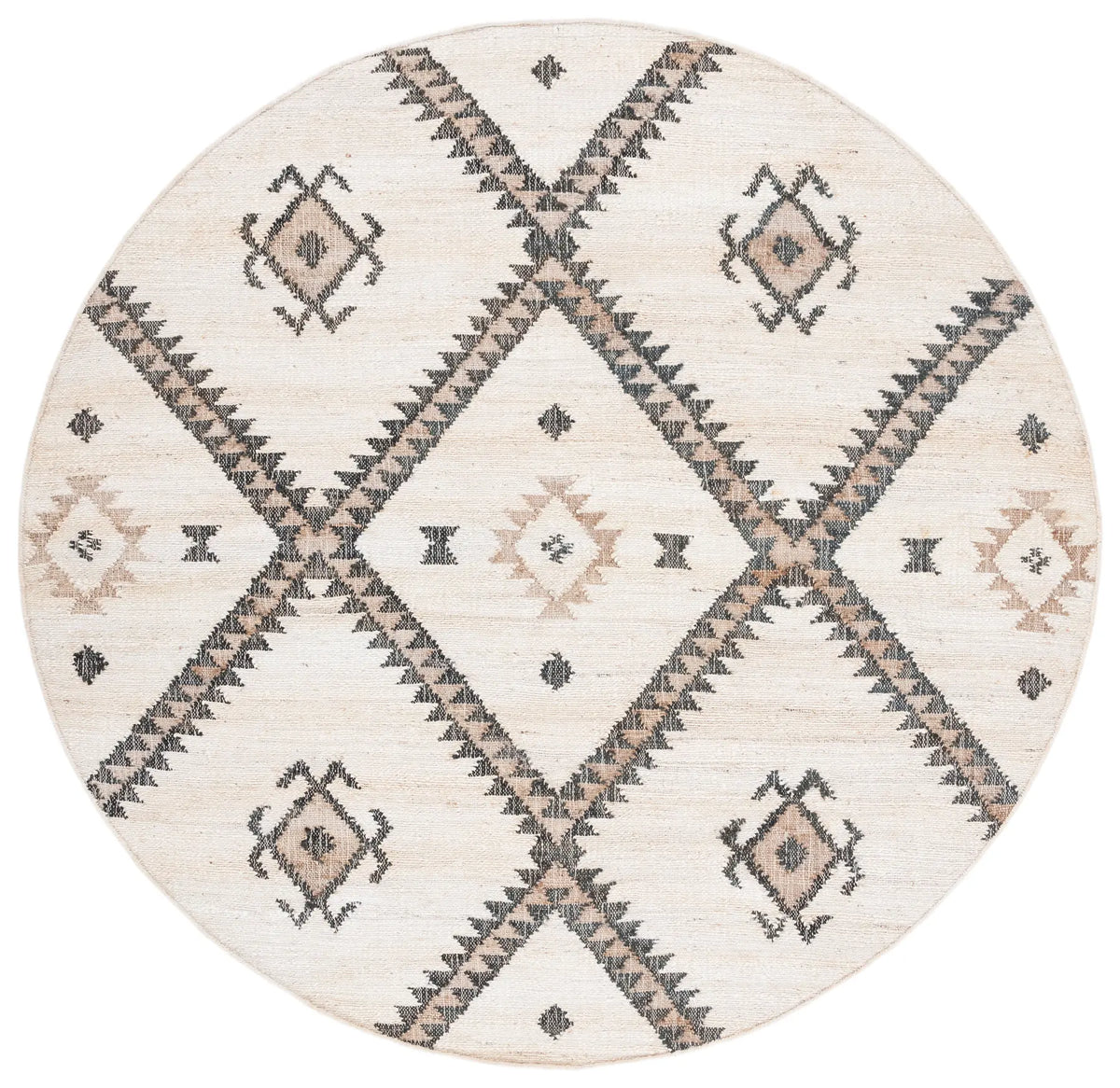 Safavieh Kilim 7'-0" x 7'-0" Rug in Ivory / Black