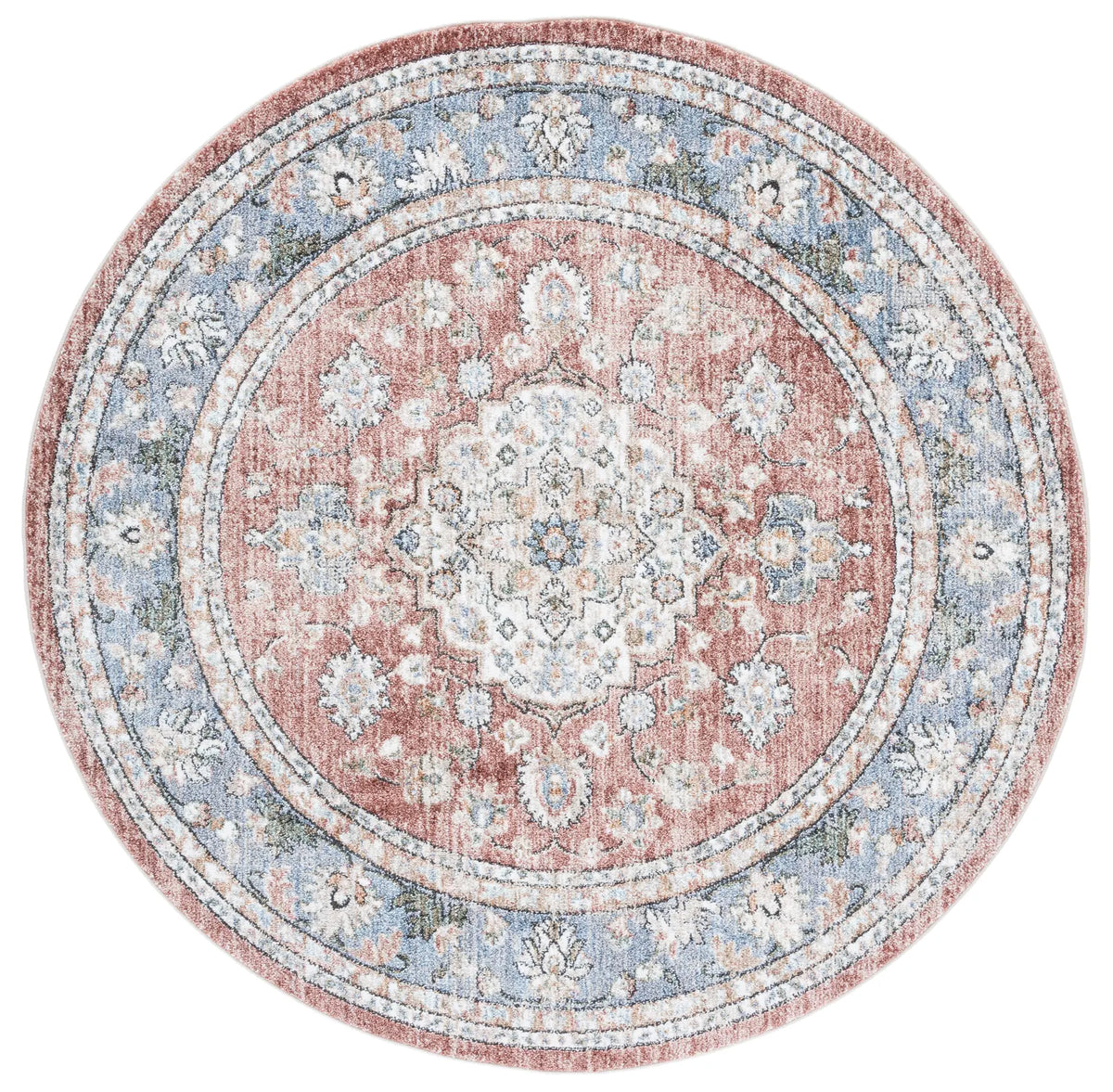 Safavieh Jasmine 5'-3" x 5'-3" Rug in Rust / Blue