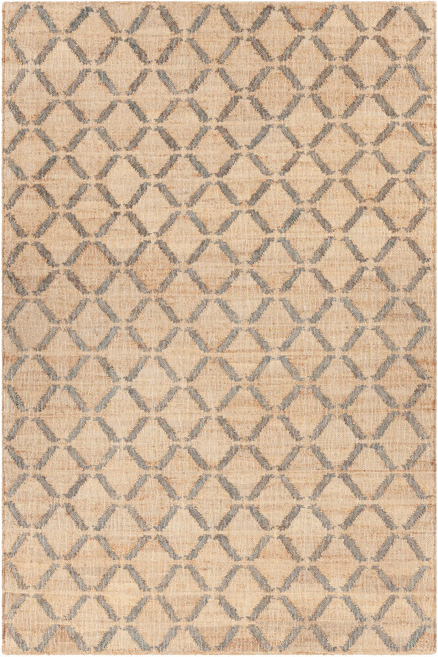 Chandra Ethel ETH-52806 Gray / Natural rug, flat view