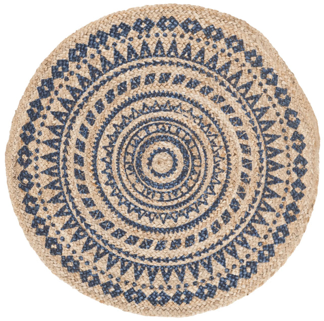 Safavieh Natural Fiber 3'-0" x 3'-0" Rug in Royal Blue / Natural