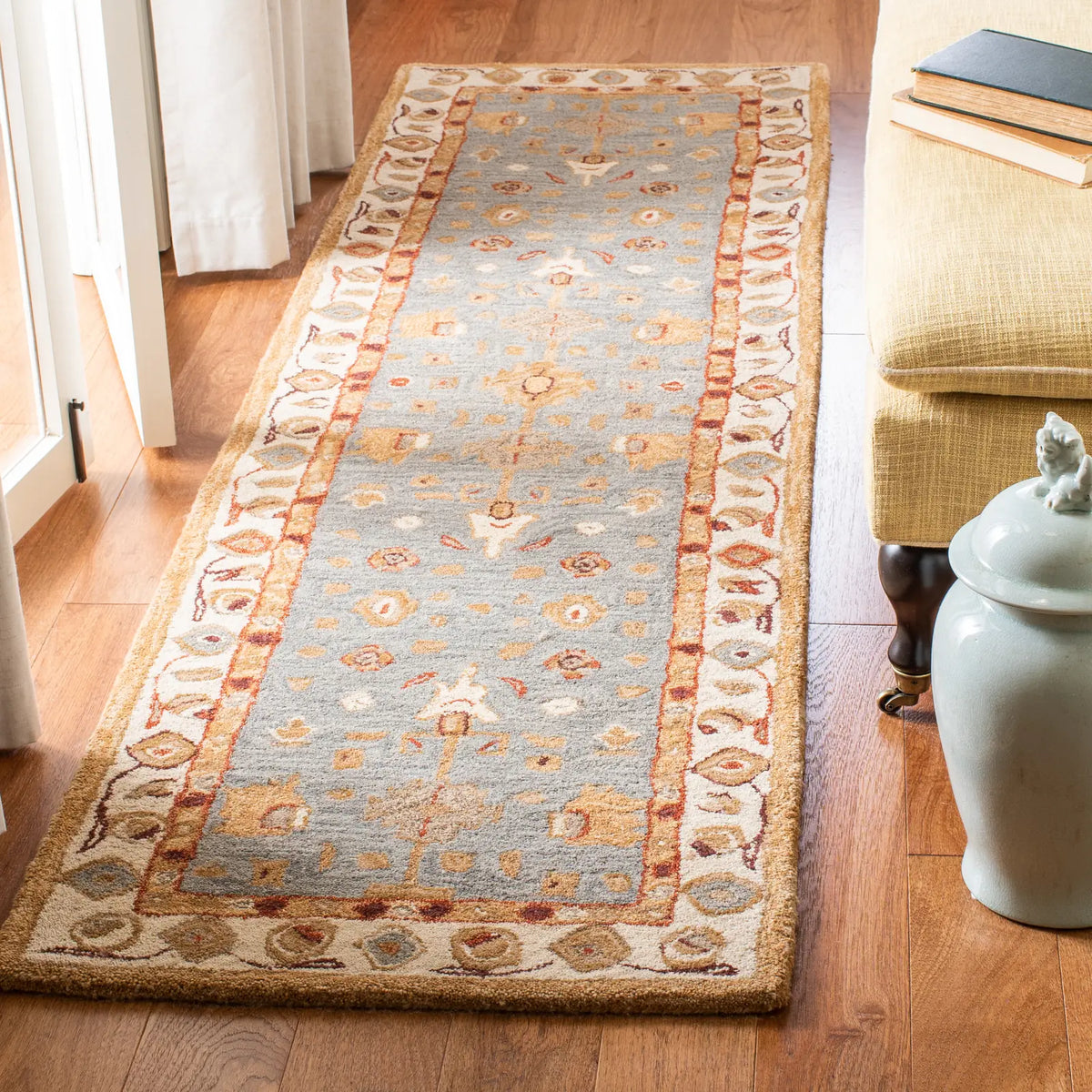 Safavieh Anatolia 2'-3" x 12'-0" Rug in Blue / Ivory