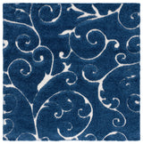 Safavieh Florida Shag 6'-7" x 6'-7" Rug in Dark Blue / Cream