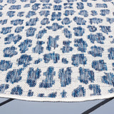 Safavieh Courtyard 5'-3" x 5'-3" Rug in Ivory / Navy
