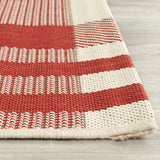 Safavieh Courtyard 6'-7" x 9'-6" Rug in Red / Bone