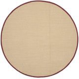 Safavieh Natural Fiber 6'-0" x 6'-0" Rug in Maize / Burgundy