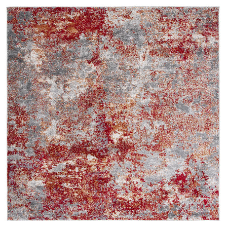 Safavieh Aston 6'-7" x 6'-7" Rug in Red / Grey