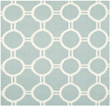 Safavieh Dhurries 6'-0" x 6'-0" Rug in Light Blue / Ivory