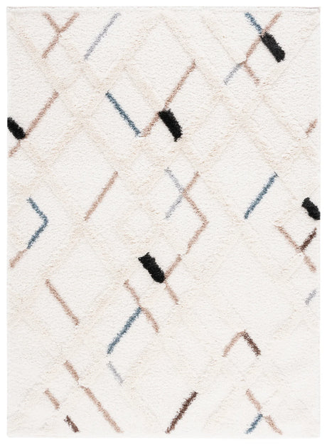 Safavieh Hi-Lo Shag 4'-0" x 6'-0" Rug in Light Beige / Beige