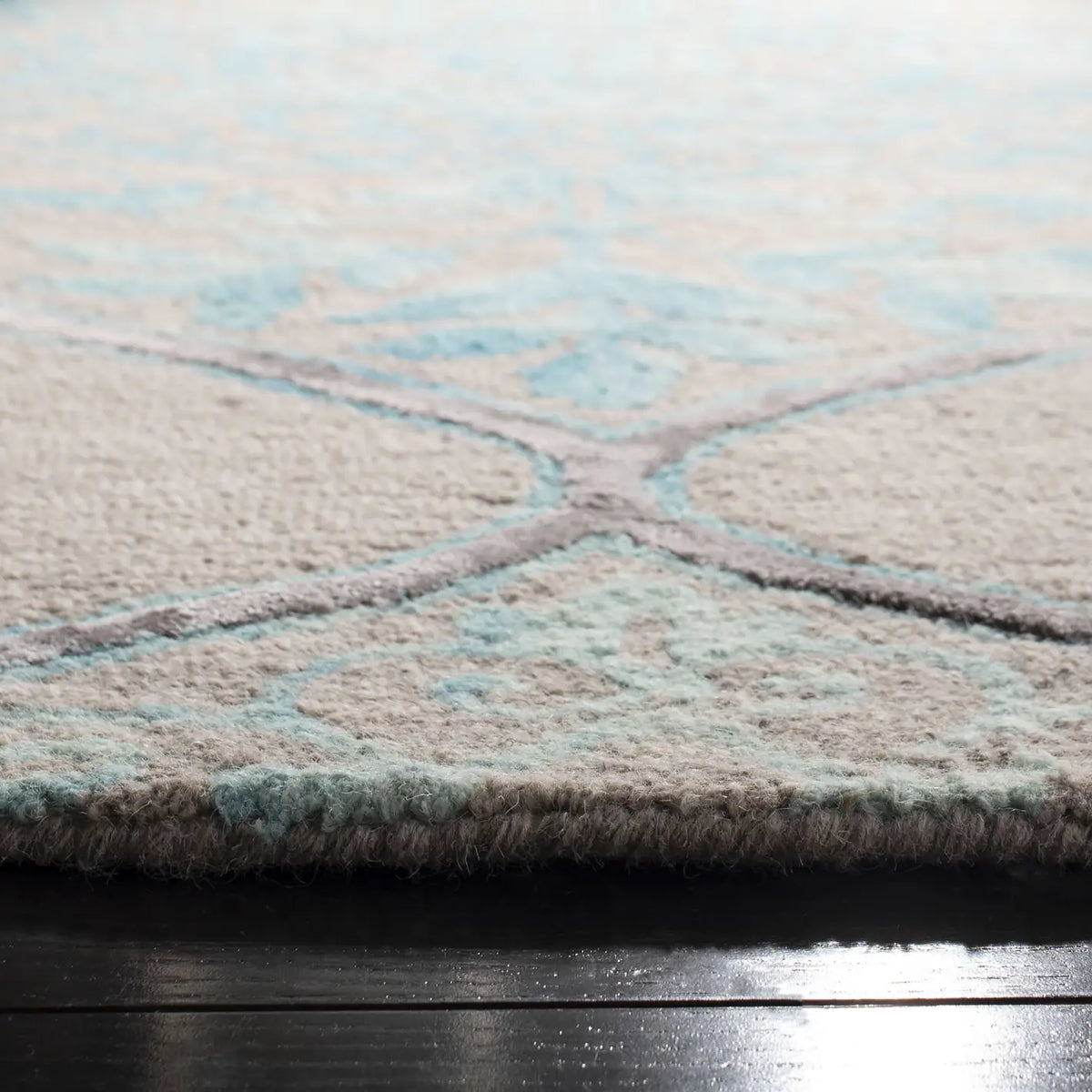 Safavieh Dip Dye 5'-0" x 5'-0" Rug in Grey / Turquoise