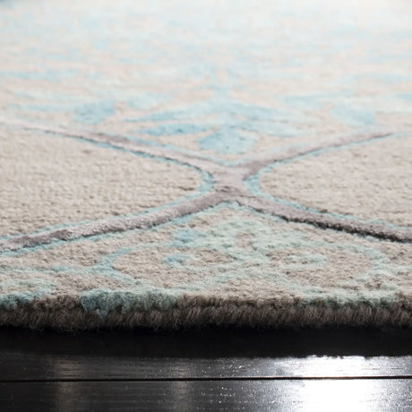 Safavieh Dip Dye 5'-0" x 5'-0" Rug in Grey / Turquoise