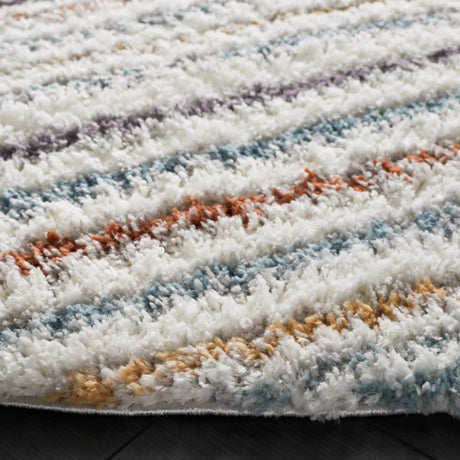 Safavieh Berber Shag 7'-0" x 7'-0" Rug in Blue Rust / Ivory