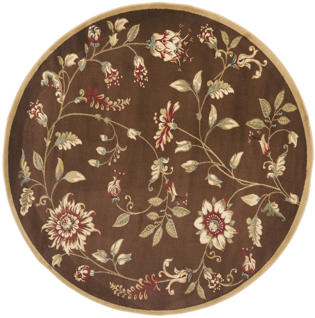 Safavieh Lyndhurst 5'-3" x 5'-3" Rug in Brown / Multi