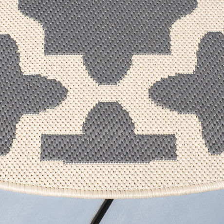 Safavieh Courtyard 5'-3" x 5'-3" Rug in Anthracite / Beige