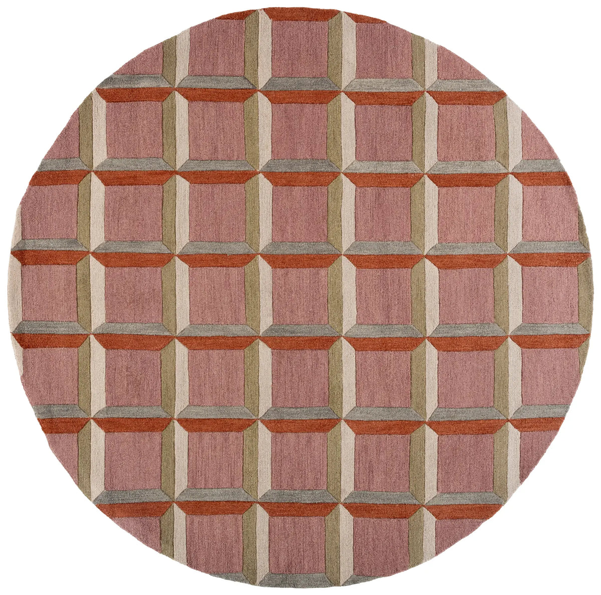 Safavieh Genre 7'-0" x 7'-0" Rug in Pink / Beige
