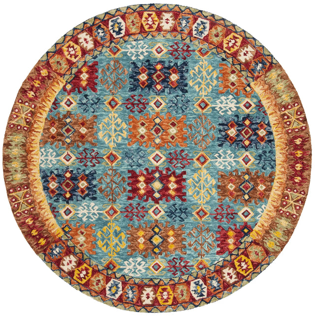 Safavieh Aspen 5'-0" x 5'-0" Rug in Blue / Red