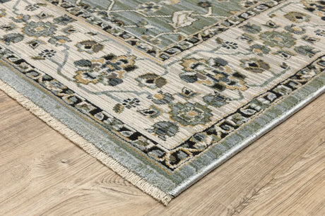 Oriental Weavers Sphinx KEIRA KEI07 Blue Floral Rugs - corner detail
