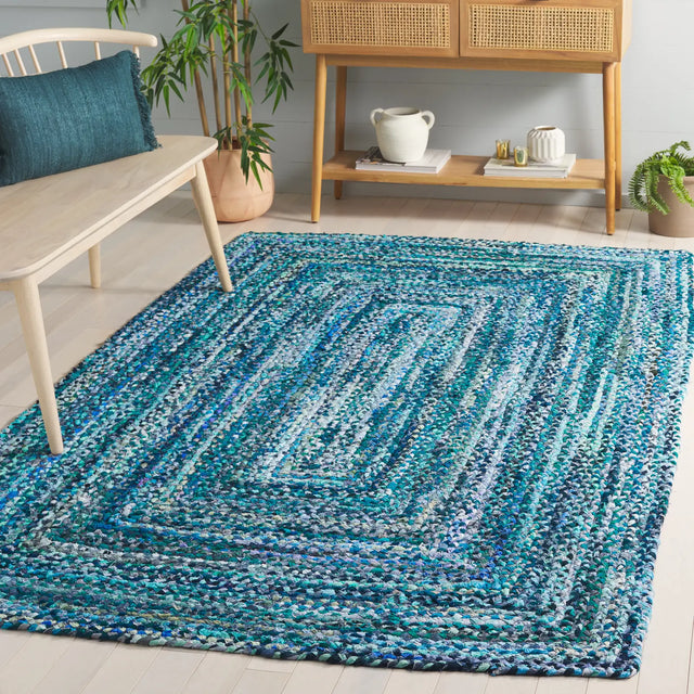 Safavieh Braided 4'-0" x 6'-0" Rug in Teal / Blue