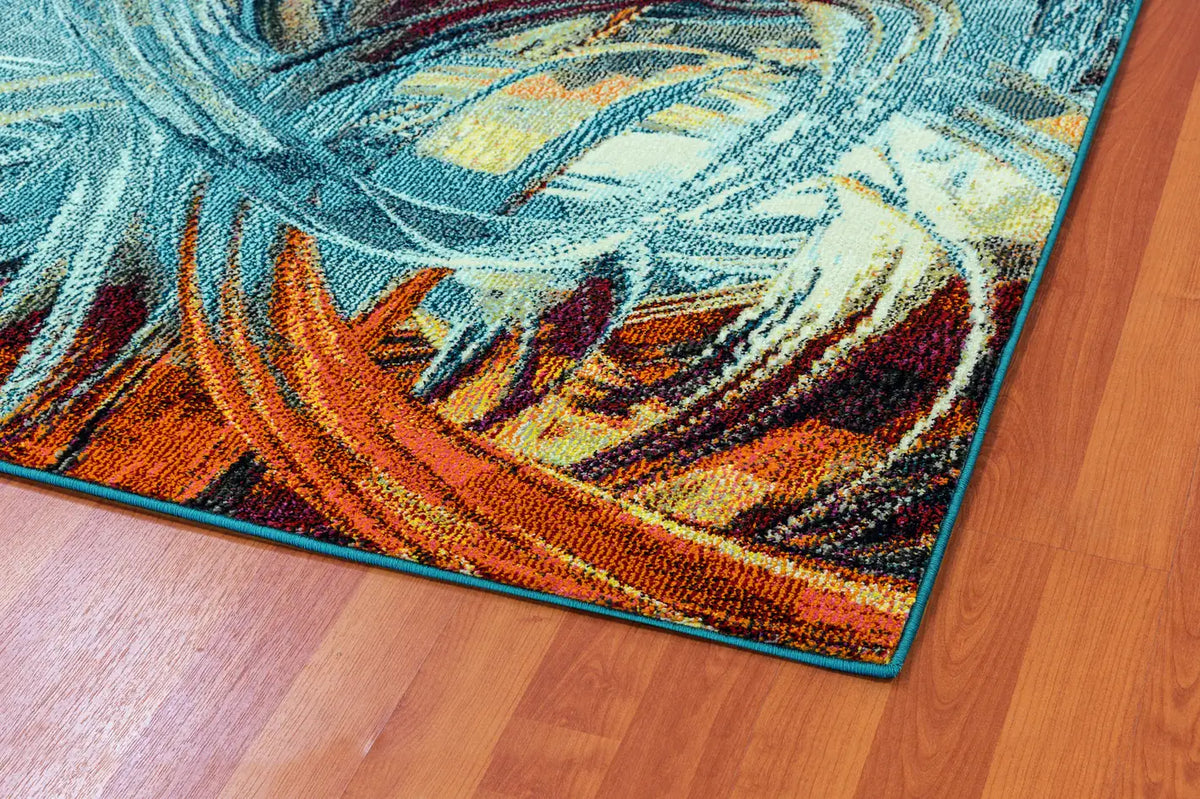 Dynamic Rugs Zodiac 6622 Blue/Multi Rug - Corner