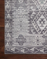 Loloi Zion Zio-03 Charcoal/Slate Rugs - corner on wood
