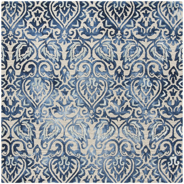 Safavieh Dip Dye 7'-0" x 7'-0" Rug in Royal Blue / Beige