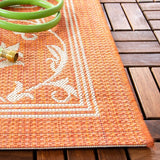Safavieh Courtyard 4'-0" x 5'-7" Rug in Terracotta / Natural
