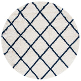Safavieh Hudson Shag 7'-0" x 7'-0" Rug in Ivory / Navy