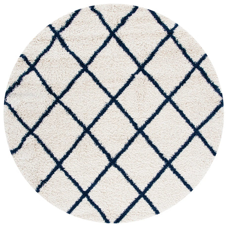 Safavieh Hudson Shag 7'-0" x 7'-0" Rug in Ivory / Navy