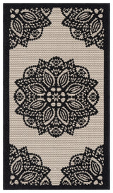 Safavieh Courtyard 2'-0" x 3'-7" Rug in Beige / Black