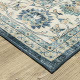 Oriental Weavers Sphinx Sumter Sum02 Blue/ Ivory Rug - corner detail