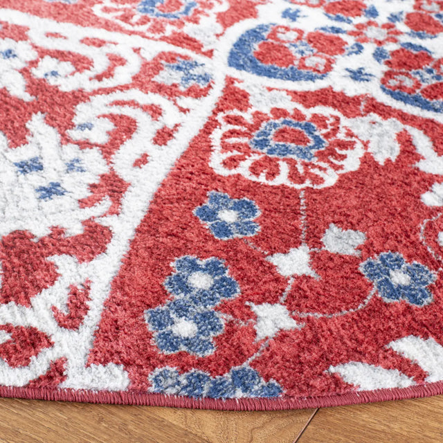 Safavieh Brentwood 6'-7" x 6'-7" Rug in Red / Ivory