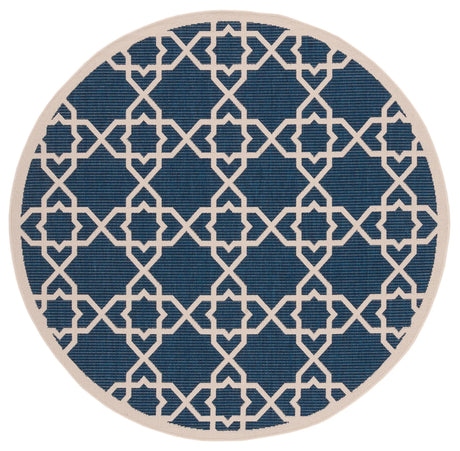 Safavieh Courtyard 5'-3" x 5'-3" Rug in Navy / Beige