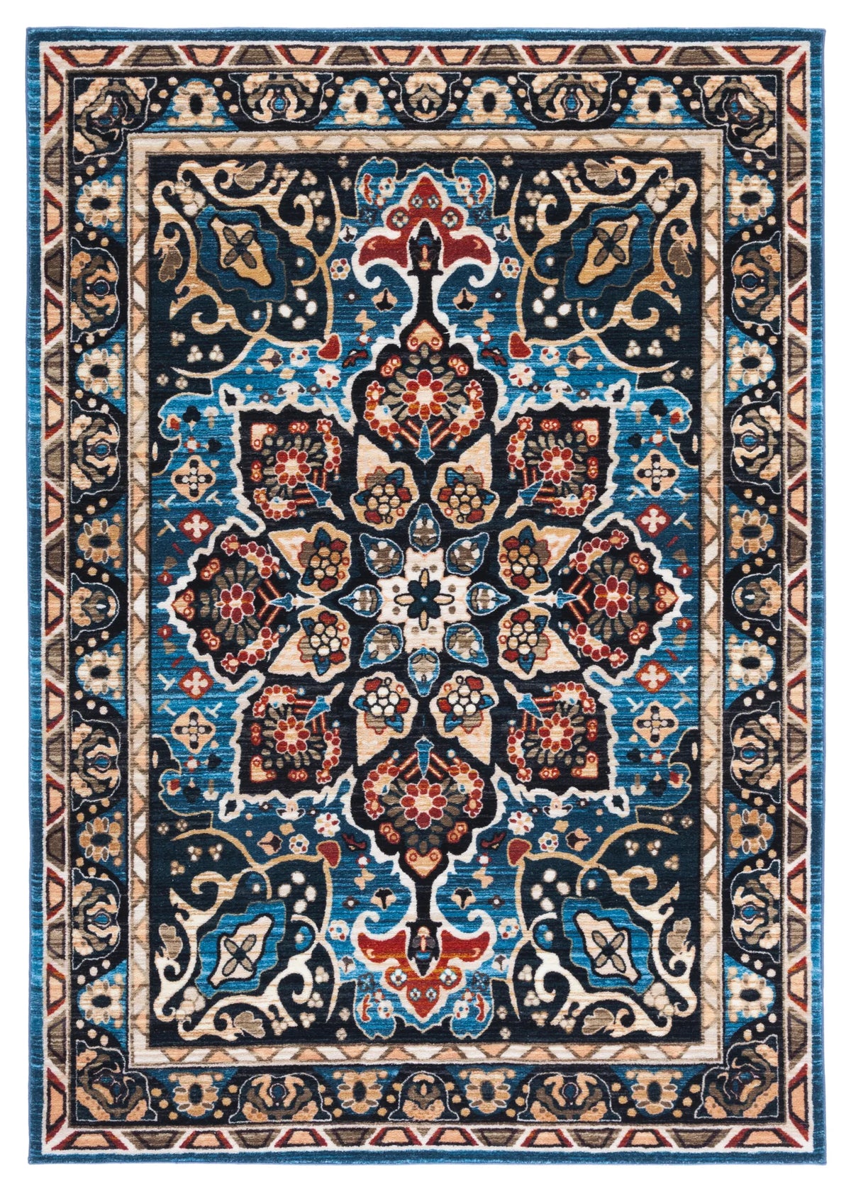 Safavieh Riviera 4'-5" x 6'-0" Rug in Blue / Black