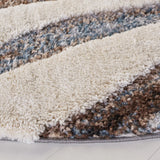 Safavieh Hi-Lo Shag 6'-7" x 6'-7" Rug in Brown / Beige Blue