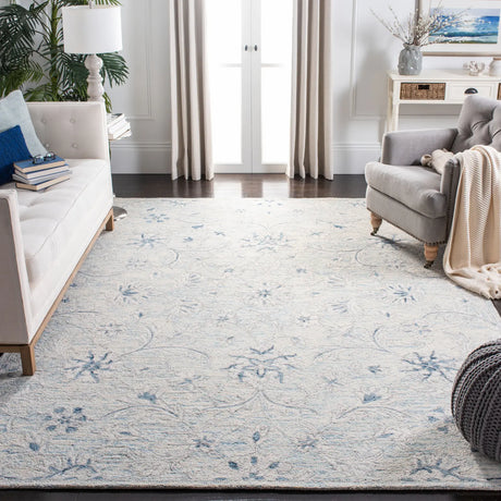 Safavieh Micro-Loop 10'-0" x 14'-0" Rug in Light Blue / Ivory