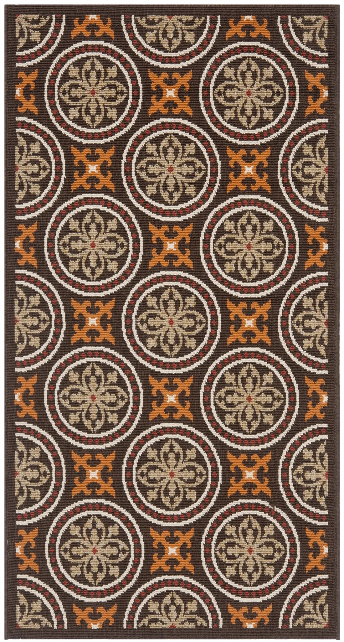 Safavieh Veranda 2'-7" x 5'-0" Rug in Chocolate / Terracotta