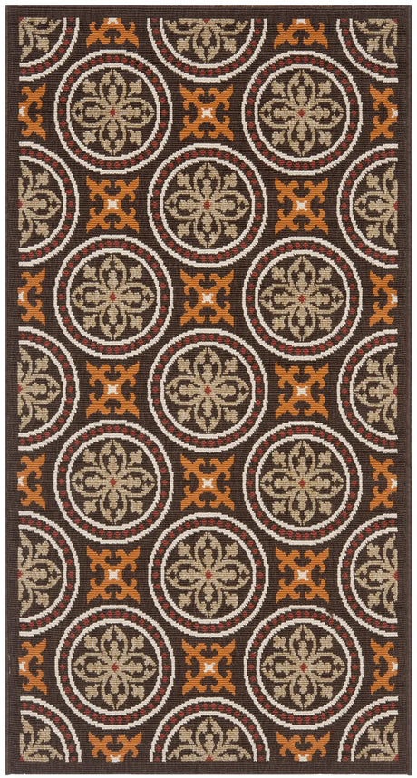 Safavieh Veranda 2'-7" x 5'-0" Rug in Chocolate / Terracotta