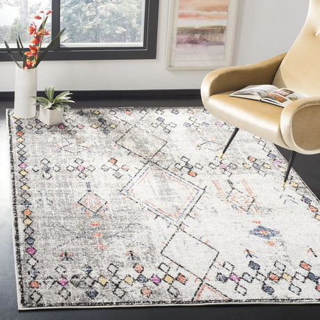 Safavieh Adirondack 4'-0" x 6'-0" Rug in Light Grey / Fuchsia