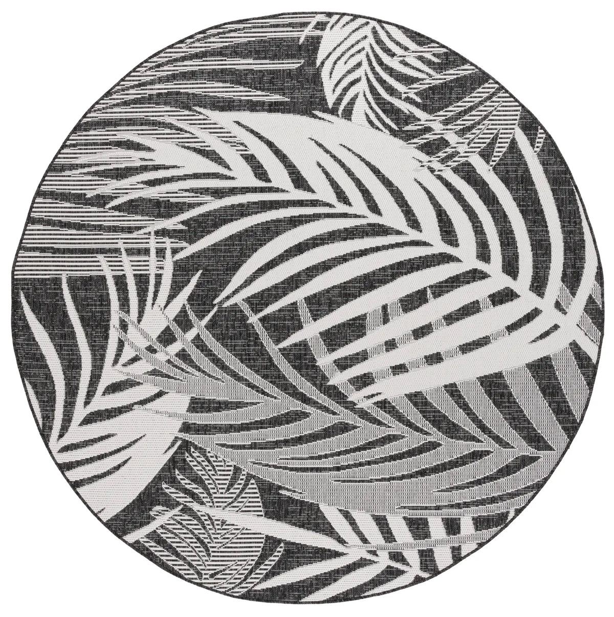 Safavieh Beach House 6'-7" x 6'-7" Rug in Charcoal / Ivory