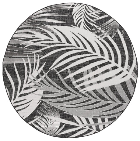 Safavieh Beach House 6'-7" x 6'-7" Rug in Charcoal / Ivory