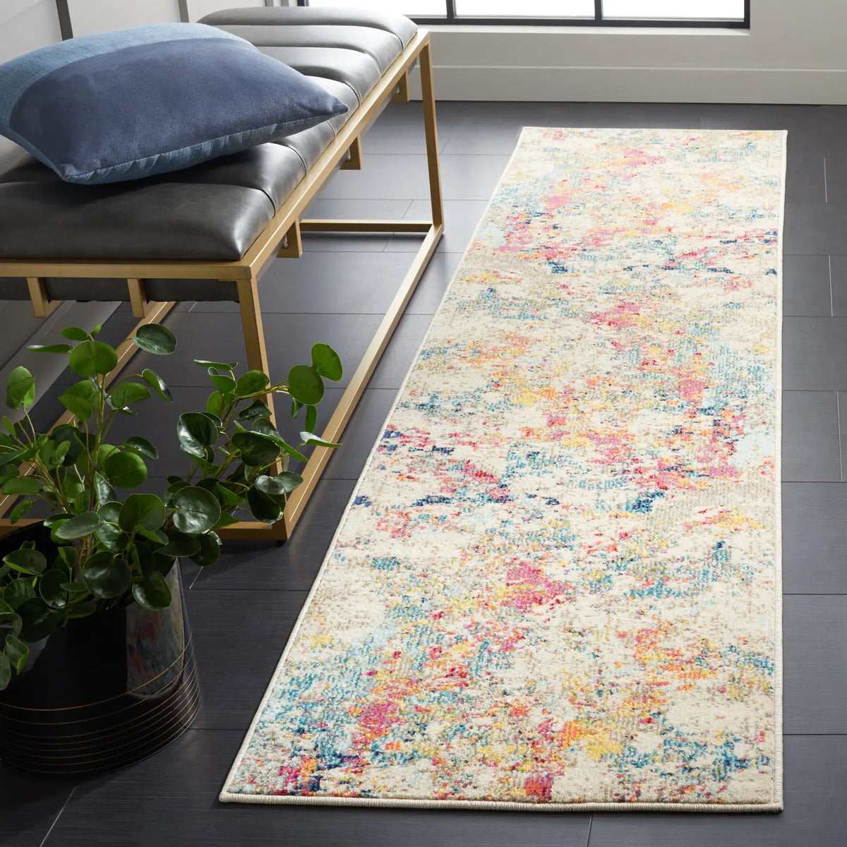 Safavieh Monaco 2'-2" x 8'-0" Rug in Ivory / Multi