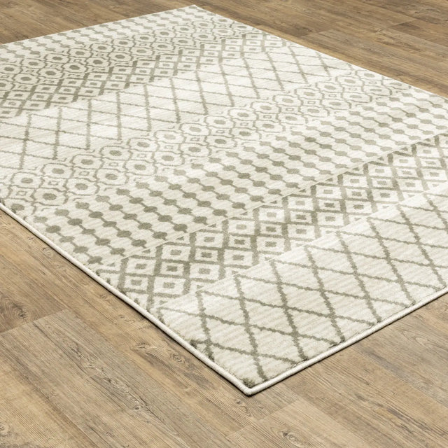 Oriental Weavers Sphinx Georgia 717B0 Ivory/ Grey Rugs - angle detail
