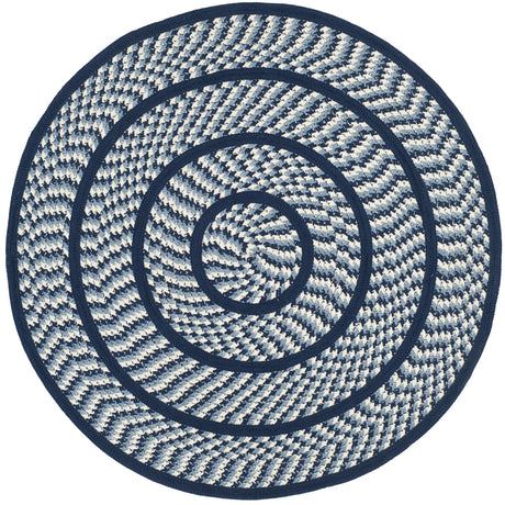 Safavieh Braided 3'-0" x 3'-0" Rug in Ivory / Navy
