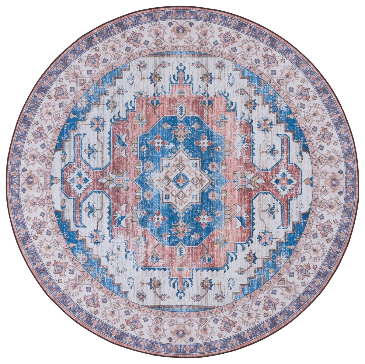 Safavieh Tucson 6'-0" x 6'-0" Rug in Beige / Blue