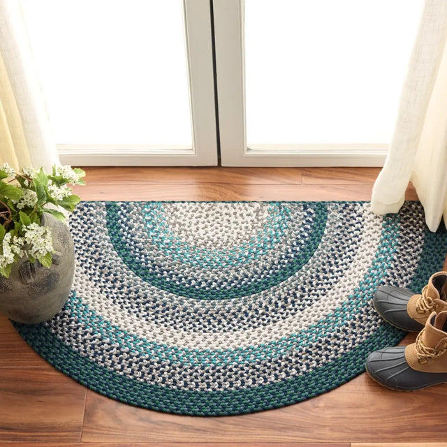 Safavieh Braided 2'-0" x 4'-0" Rug in Teal / Multi